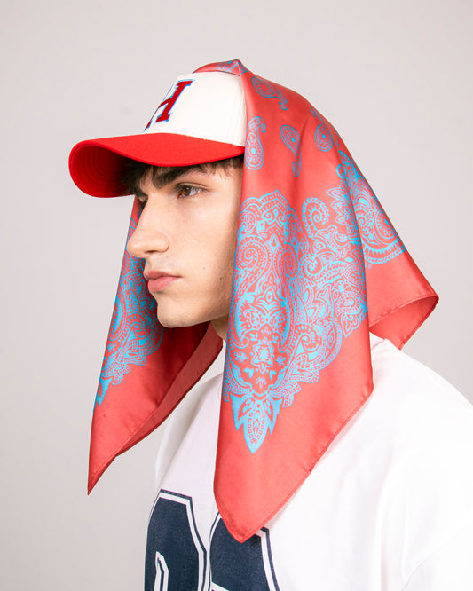 Hero Foulard - Paisley Red&LightBlue