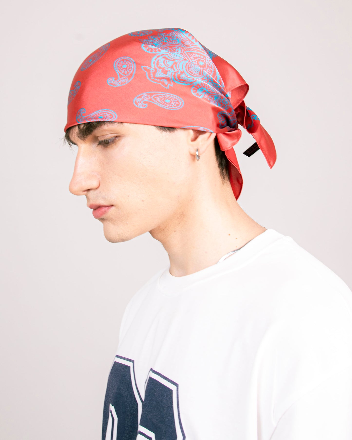 Hero Foulard - Paisley Red&LightBlue