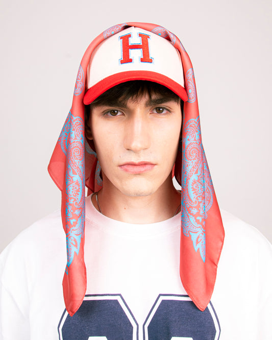 Hero Foulard - Paisley Red&LightBlue